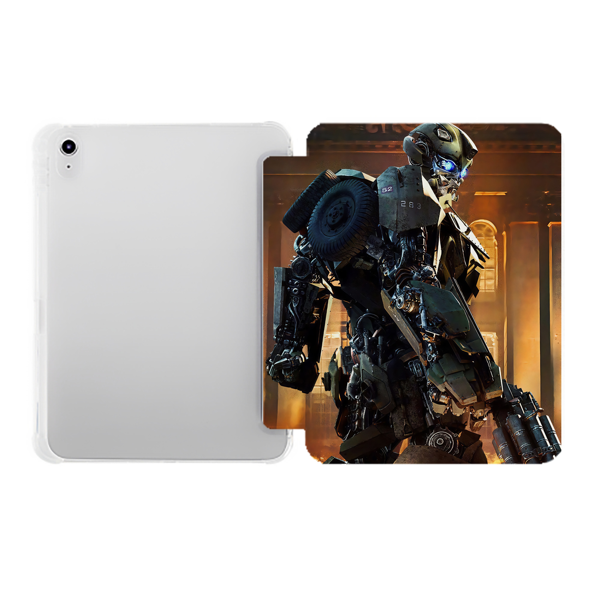 （画像用） Transformers トランスフォーマー IPad ケース ペン収納付き 三つ折りスタンド PUレザー×シリコン 対応機種9.5/10.5/10.9インチ